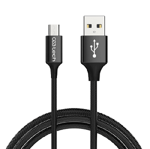 Cable Cargador Micro USB a USB Portátil - Negro