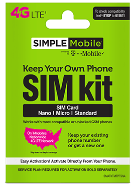 Keep Your Own Phone Sim Kit Simplemobile